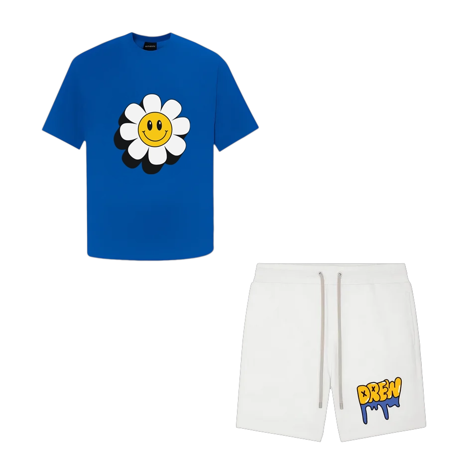 Xanh Da Trời / S / Trắng